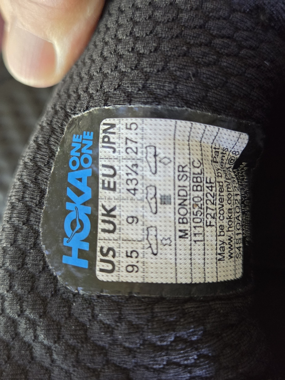 Hoka One One Men's Black Athletic Sneakers Size 9.5 - Picture 6 of 6